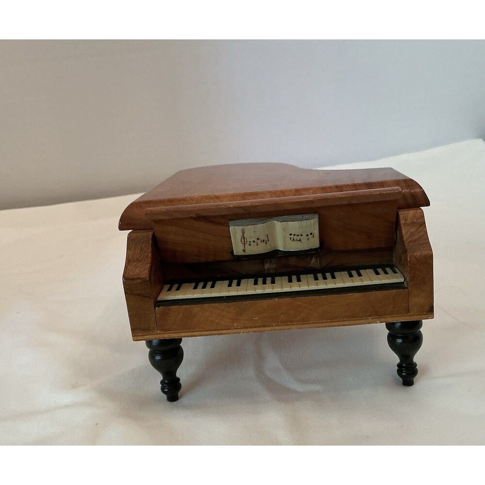 Vintage Reuge Swiss Music Box Shaped Like A Grand Piano